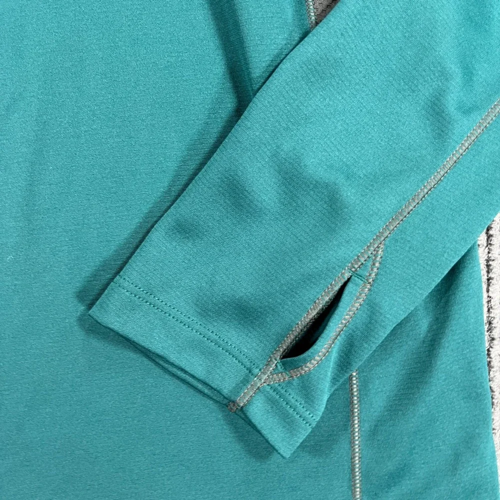 The North Face Pullover Mens Large Green Long Sleeve 1/4 Zip Mock Neck Outdoor
